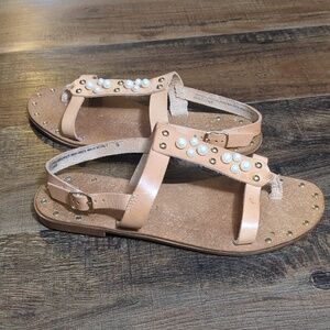 Seychelles Day of Rest Leather Beaded Sandals Size 9.0